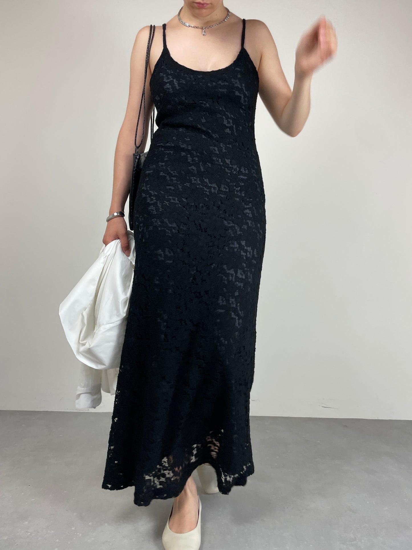 Abito vintage in pizzo nero