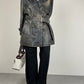 Giacca in vera pelle effetto distressed