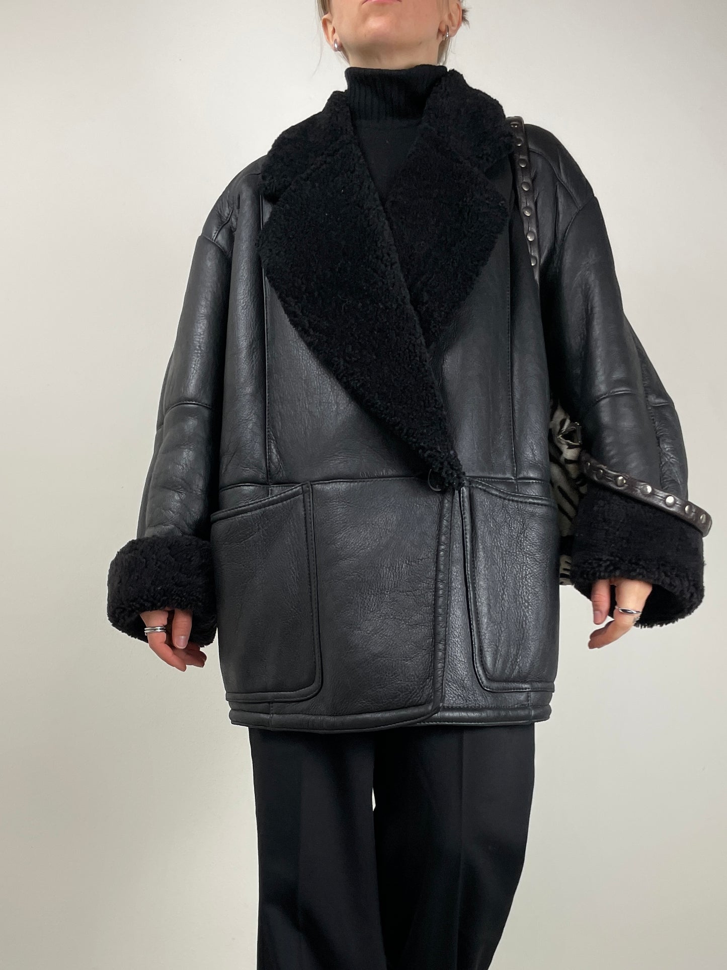 Shearling vintage nero