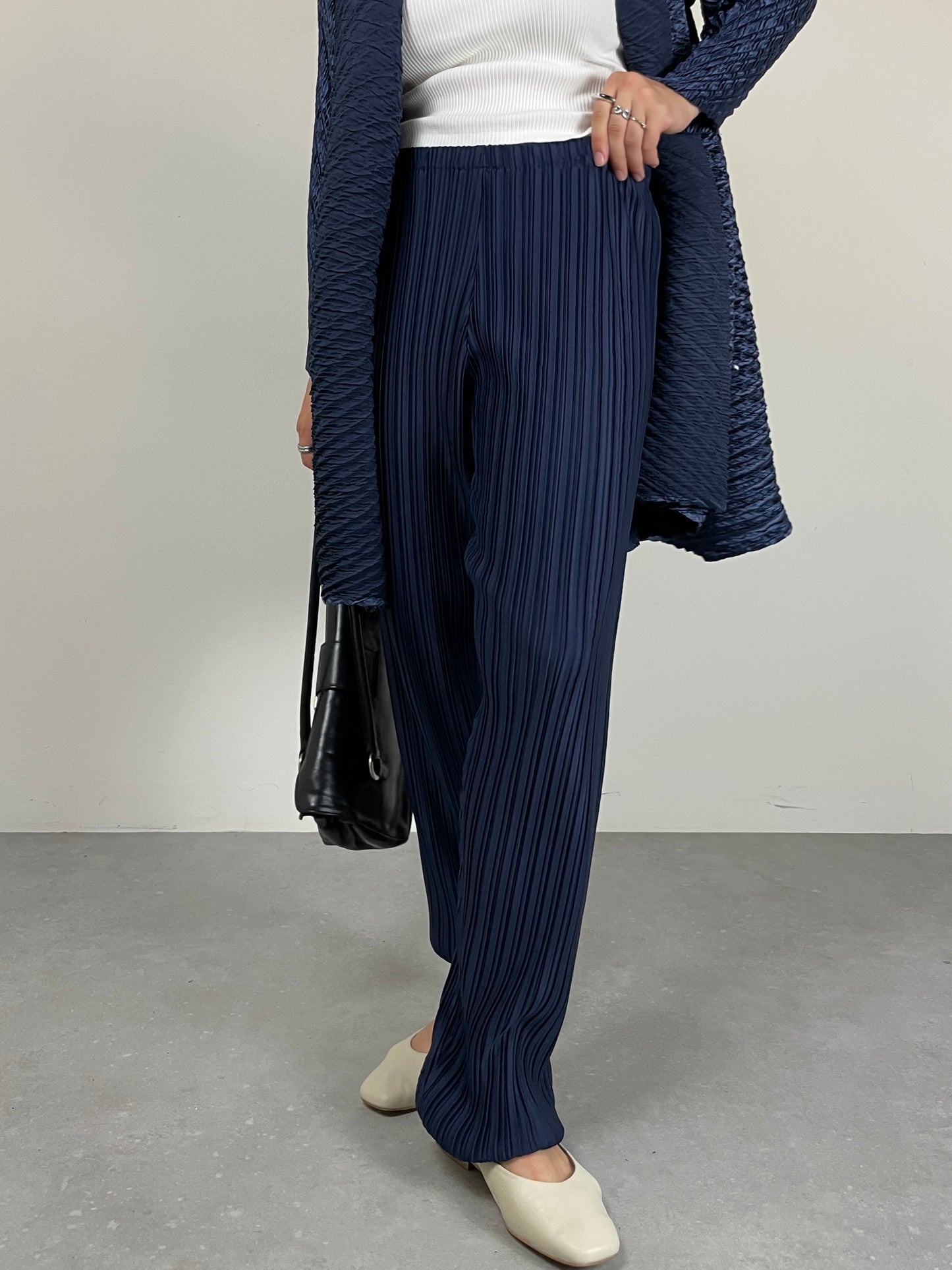 Pantalone vintage plissettato Made in France