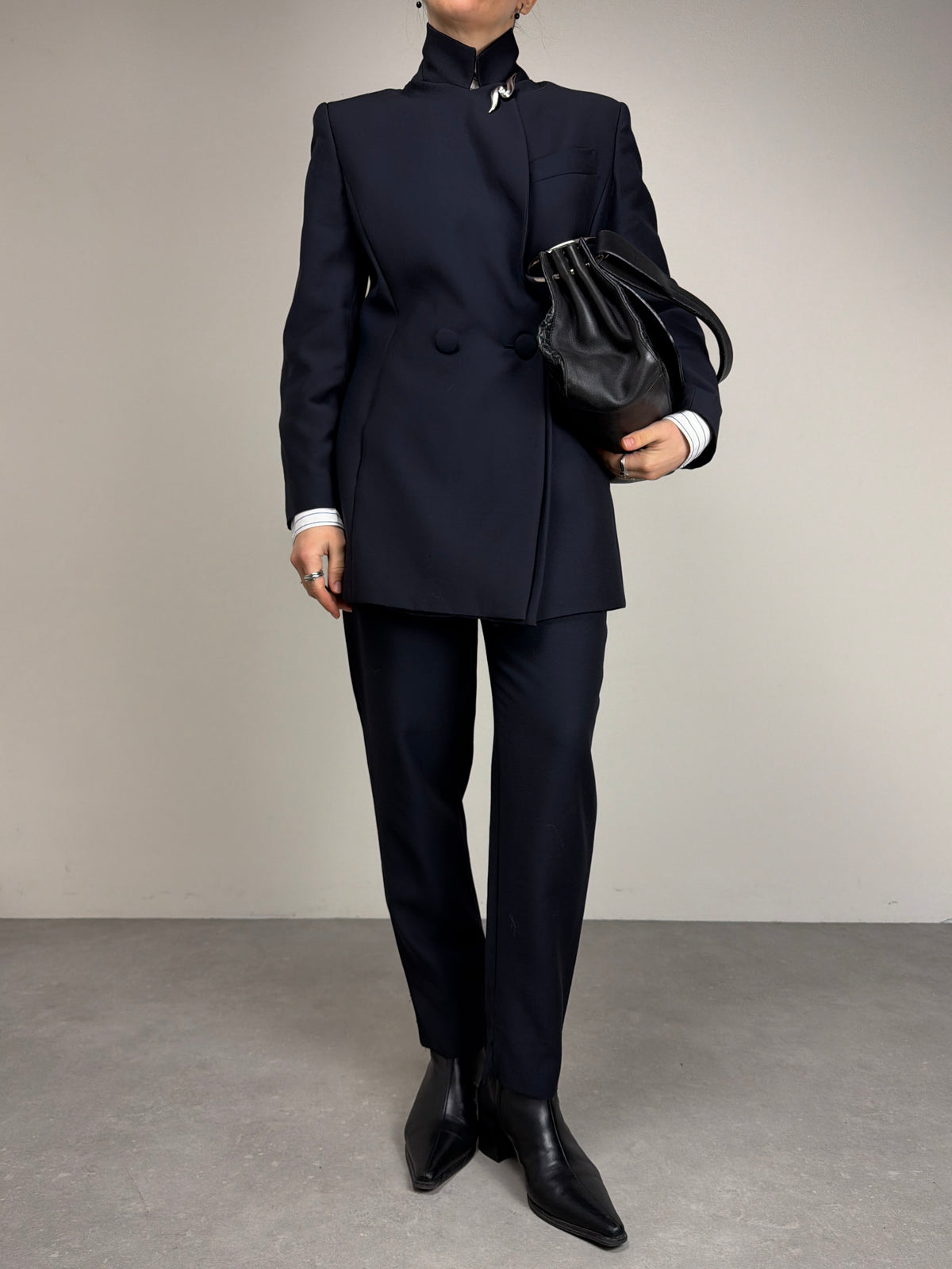 Completo vintage made in Italy in lana blu