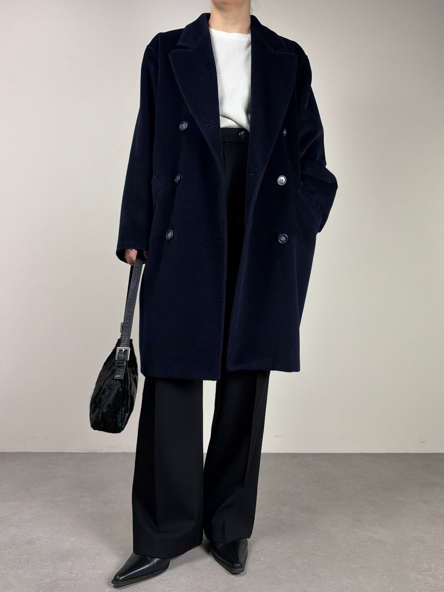 Max Mara cappotto in lana blu