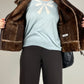 Marella montone in vero shearling marrone