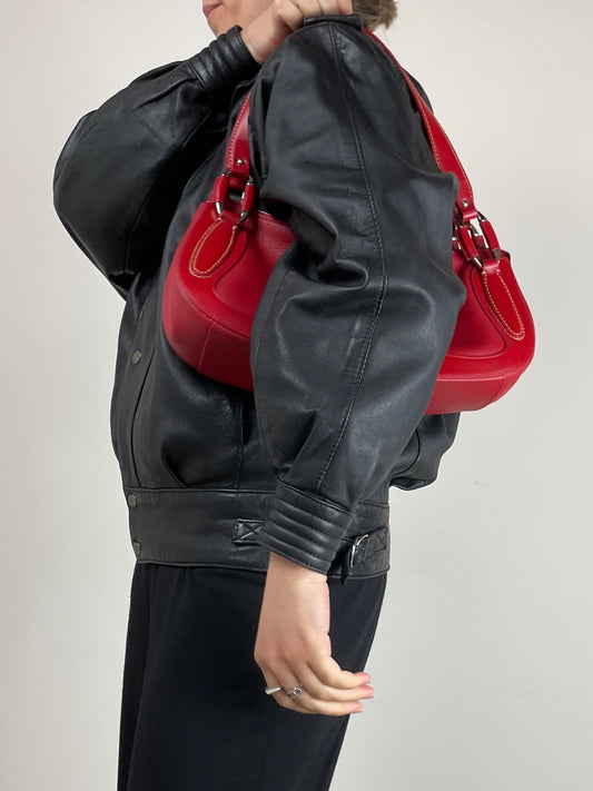 Borsa in vera pelle rossa