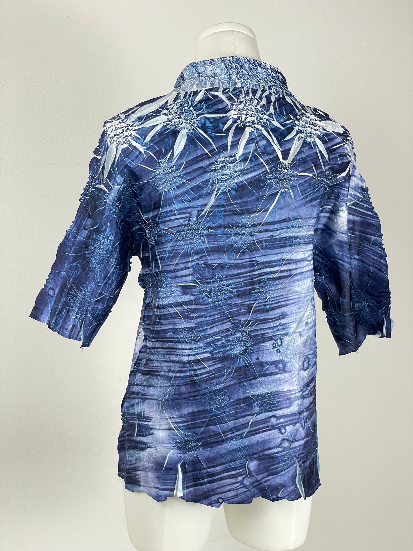 Camicia misto seta in tessuto effetto tridimensionale