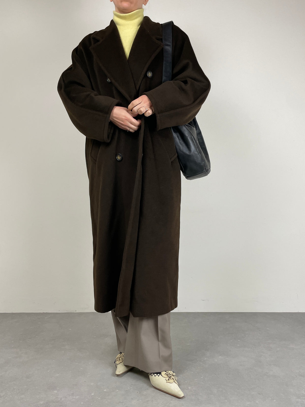 Max Mara 101801 cappotto vintage color cioccolato