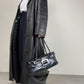 Trench lungo in vera pelle