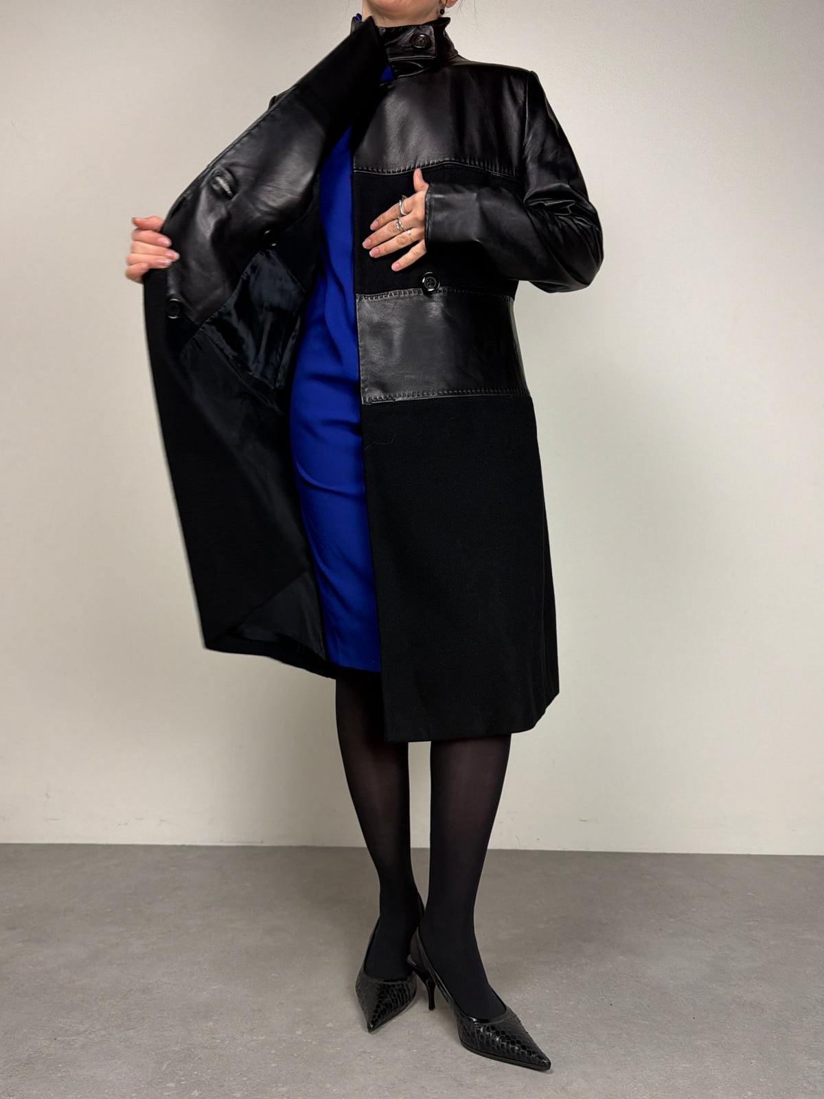 Cappotto Sportmax in vera pelle e lana