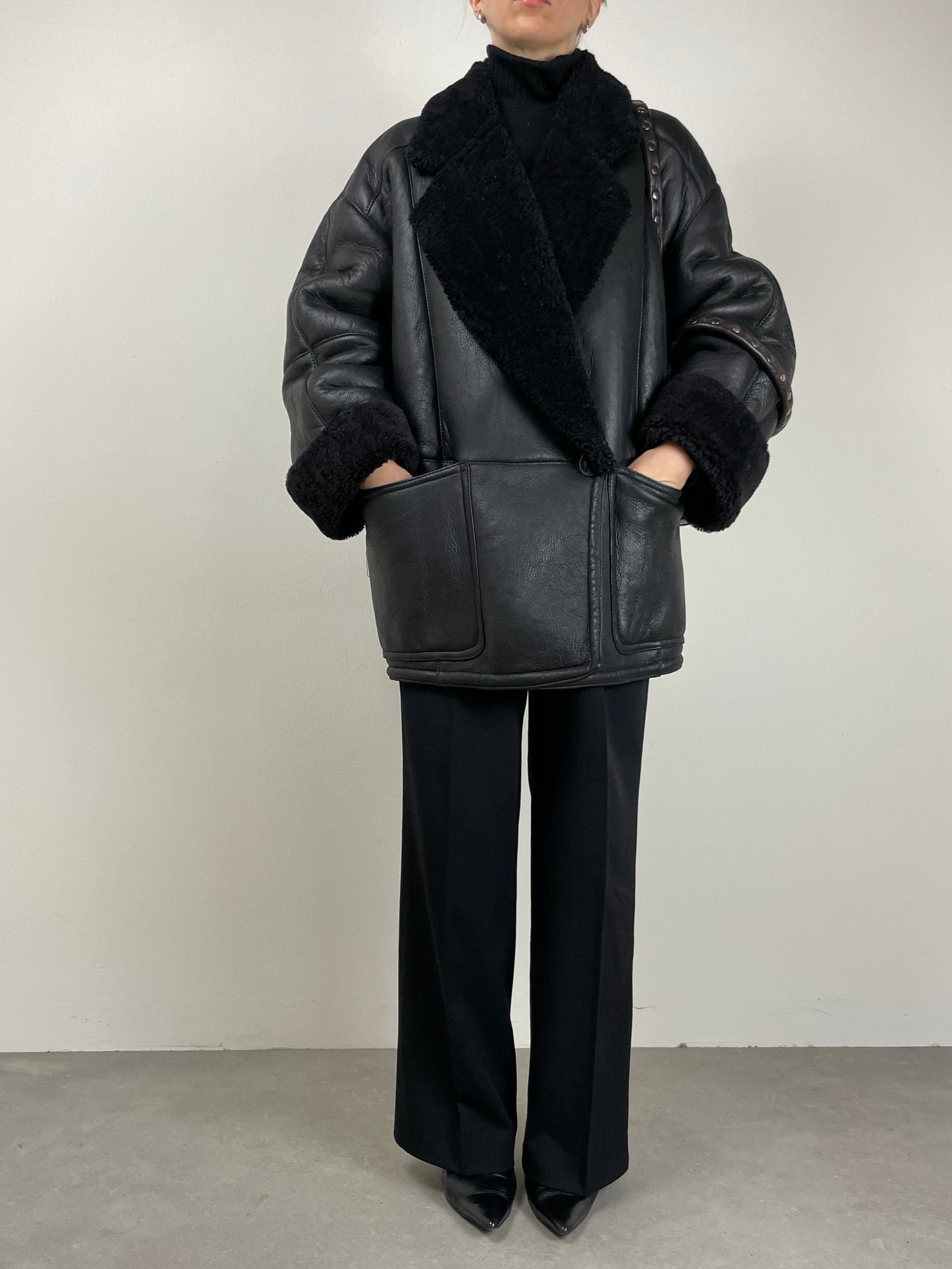 Shearling vintage nero