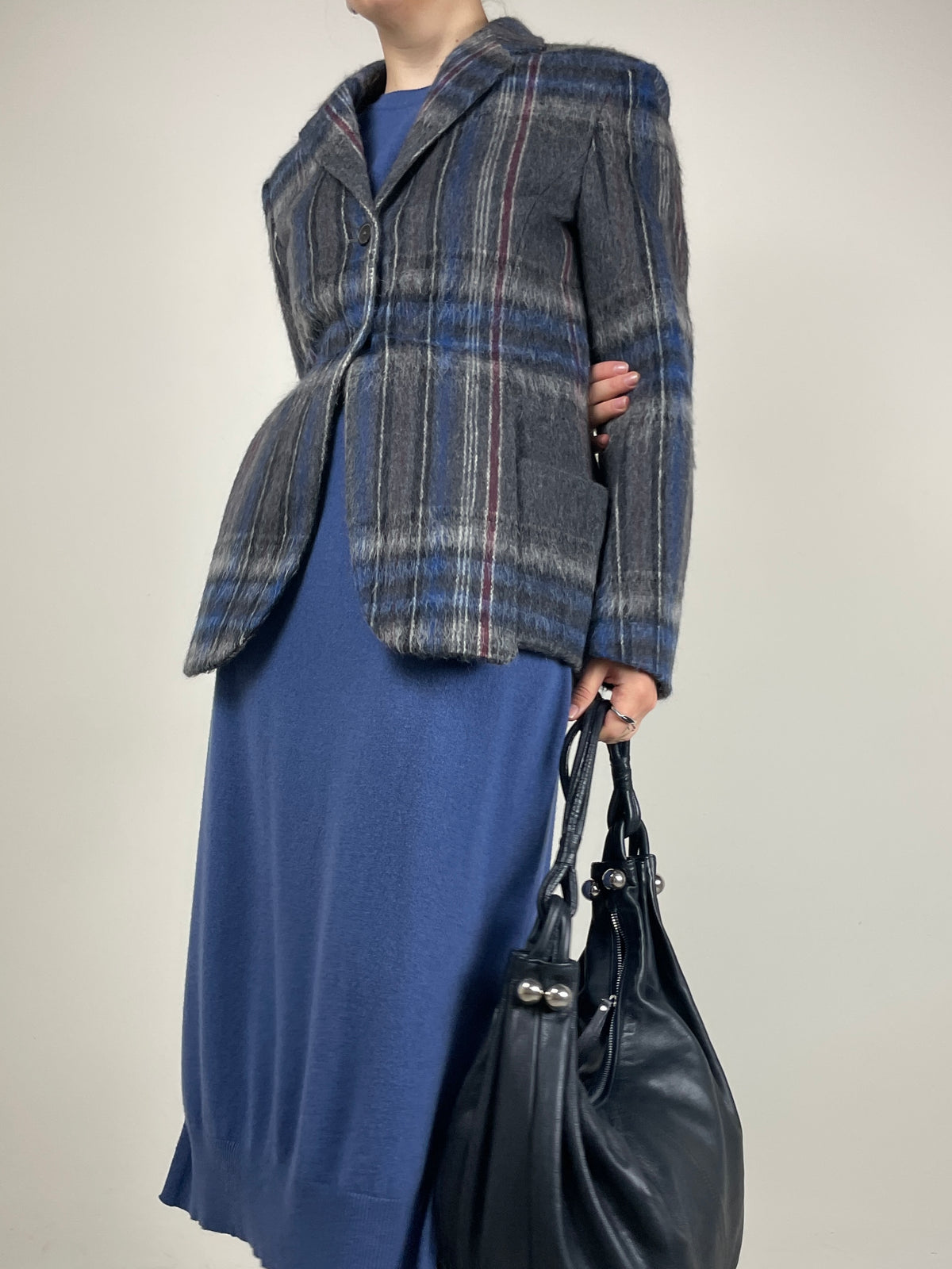 Blazer Jil Sander in mohair spazzolato tartan