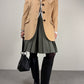 Blazer sartoriale in lana e cashmere con inserti in pelle scamosciata