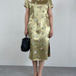 Qipao sartoriale in jacquard di viscosa