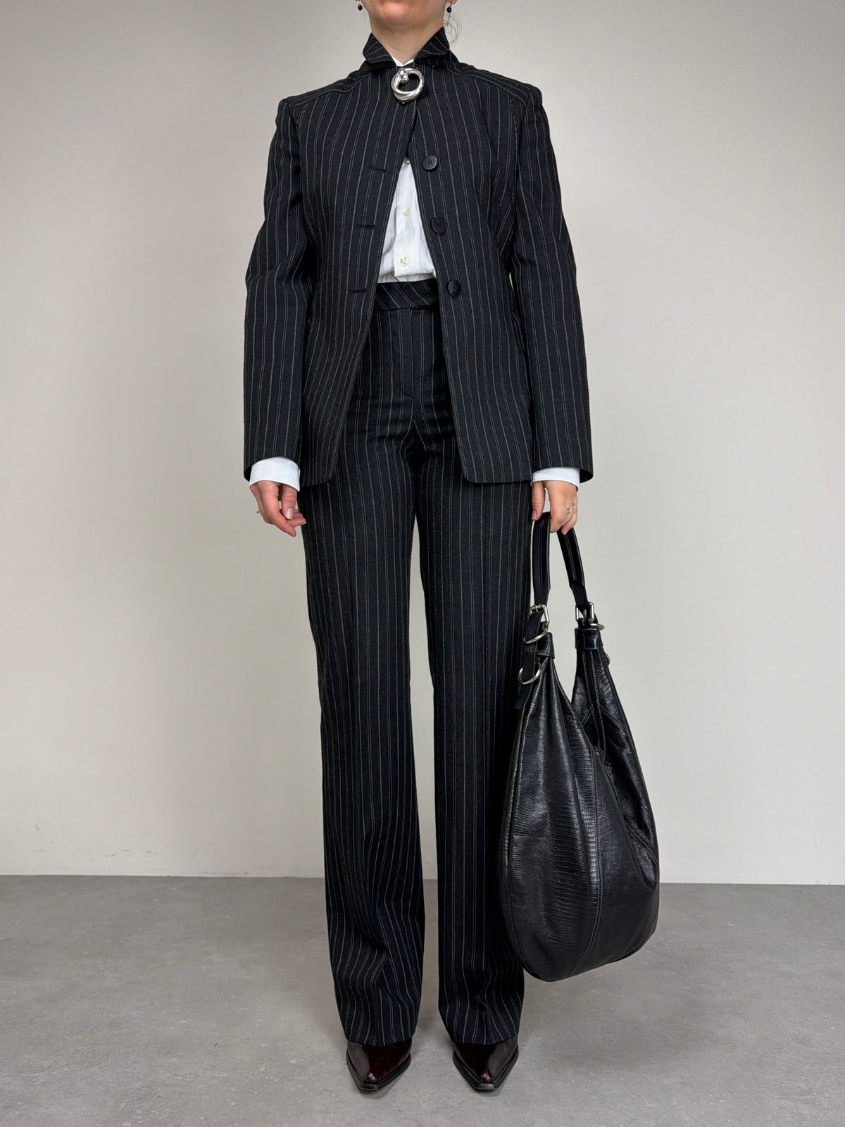 Philosophy di Alberta Ferretti completo in lana gessata