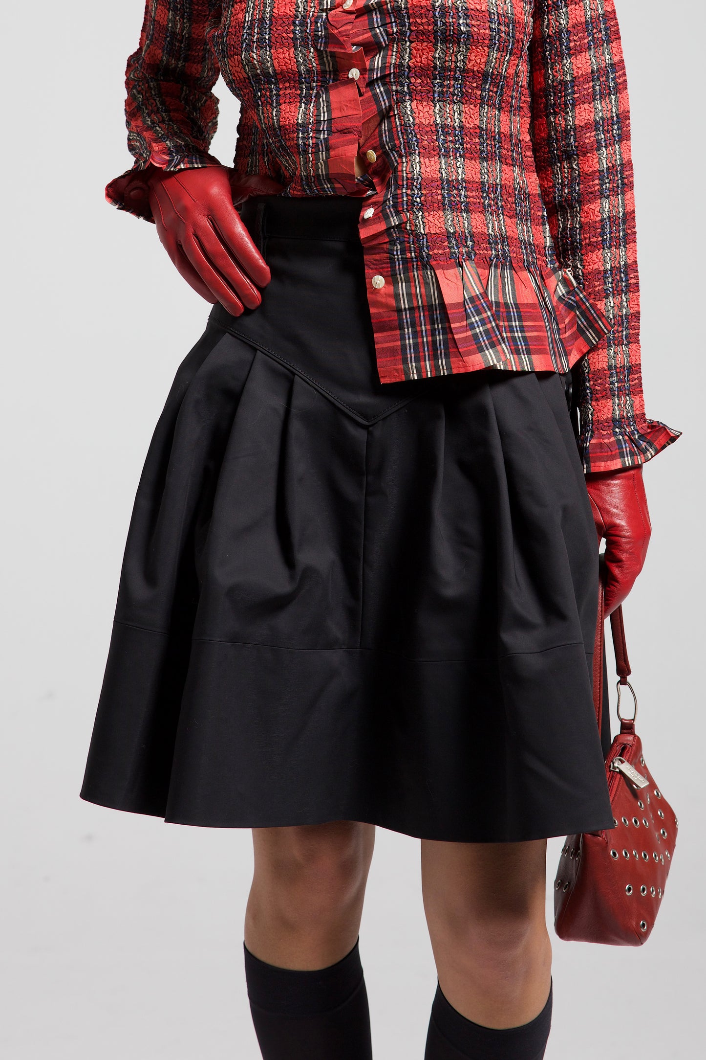 MIU MIU gonna a trapezio con baschina