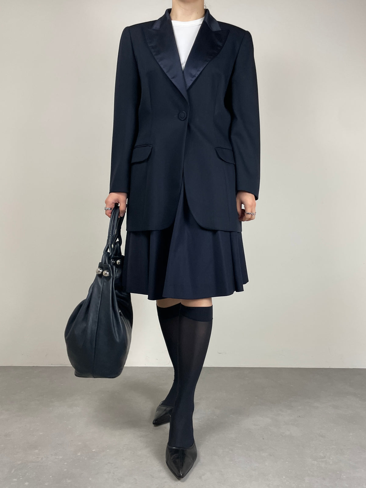 Blazer smoking in lana e seta Made in Italy