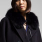 Cappotto a doppiopetto in lana blu