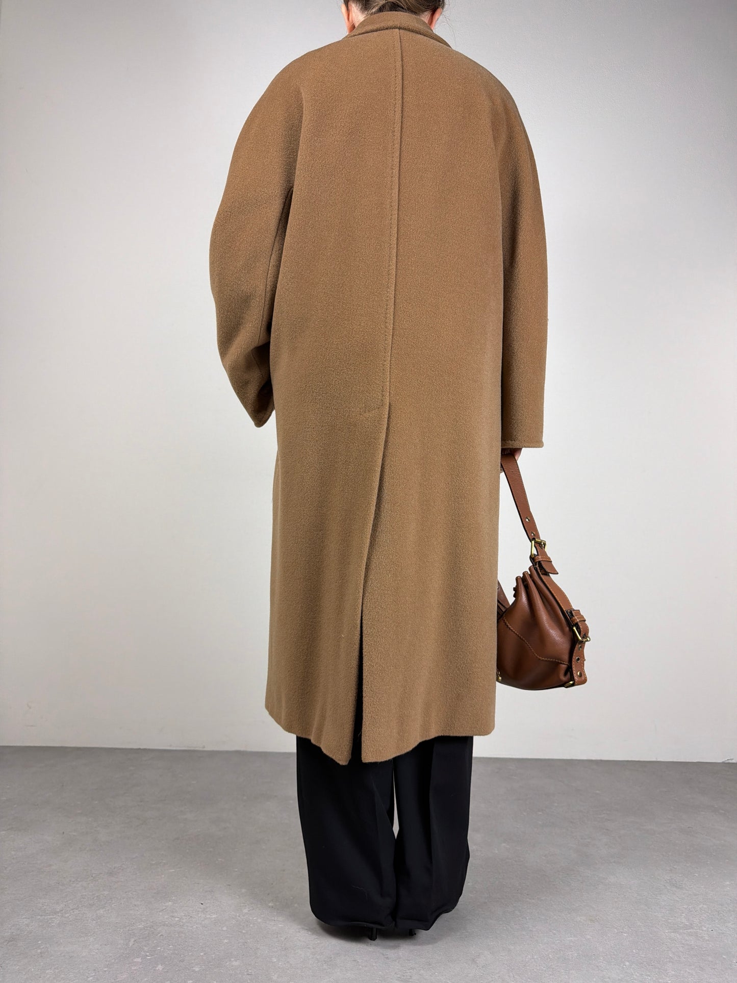 Cappotto in pura lana color cammello