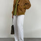 Giacca vintage in vera pelle scamosciata