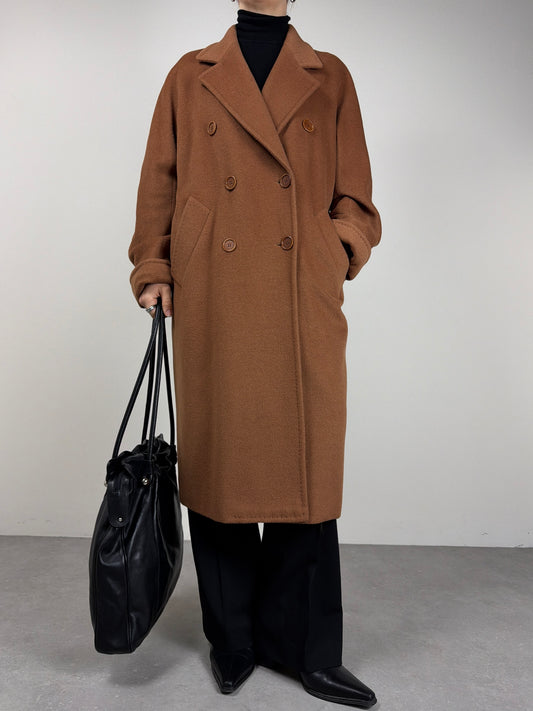 Cappotto in lana, angora e cashmere