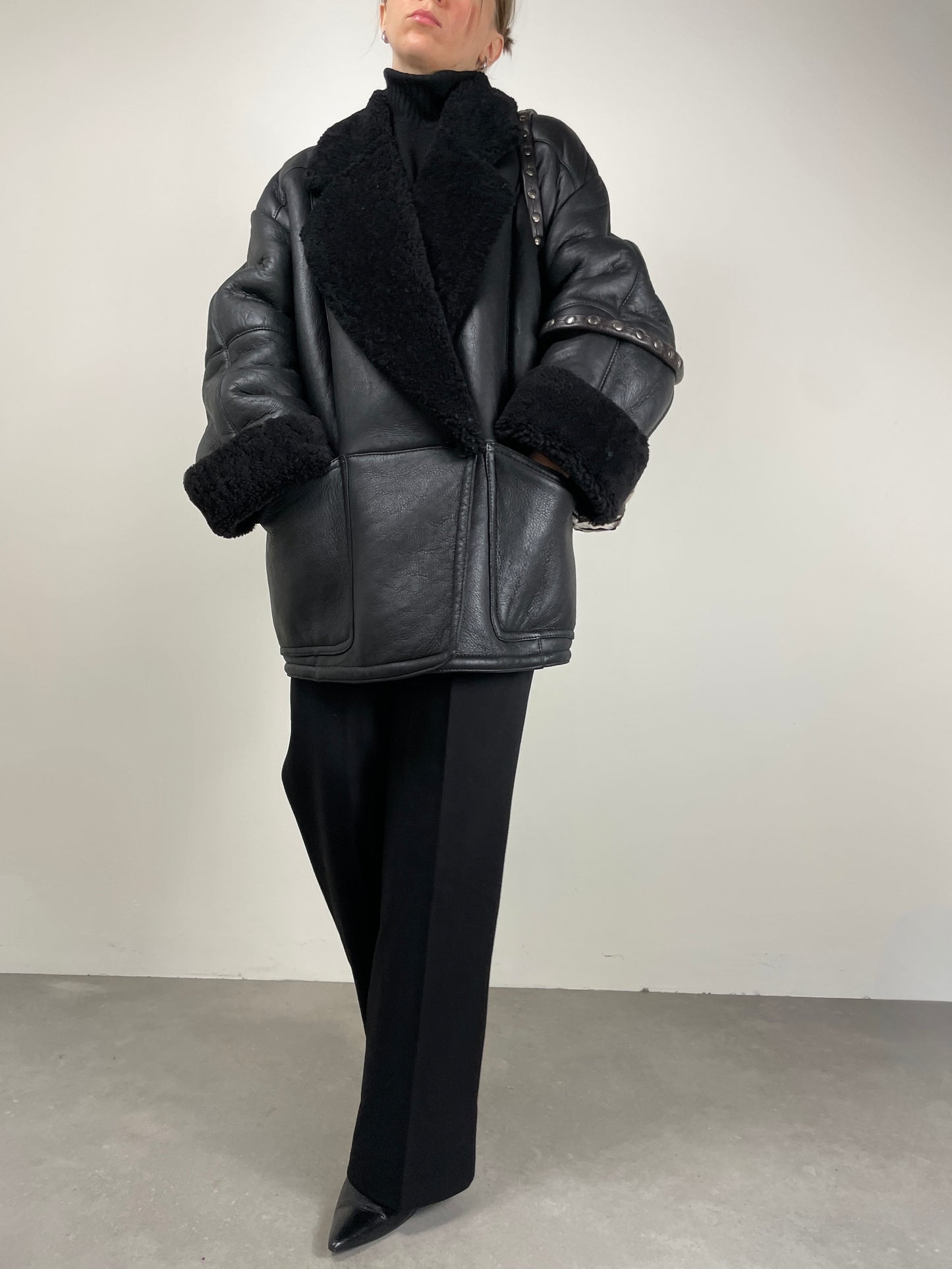 Shearling vintage nero