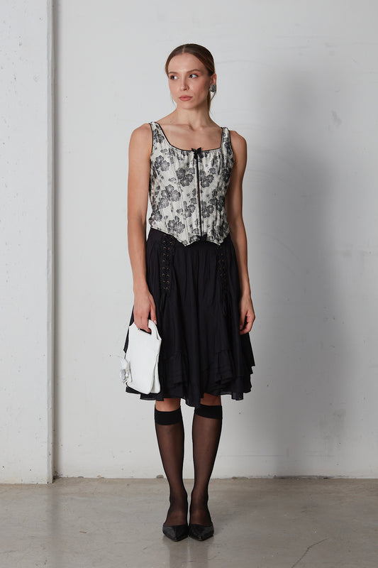 Valentino bustier in jacquard floreale