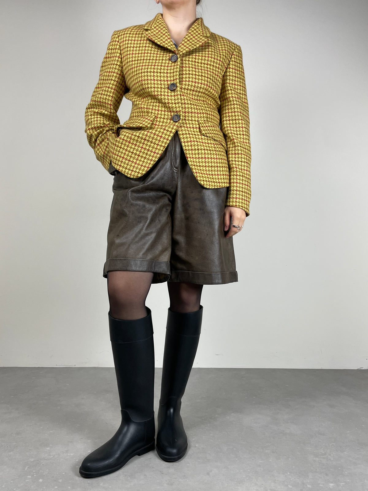 Blazer JIL SANDER in lana e cashmere pied de poule