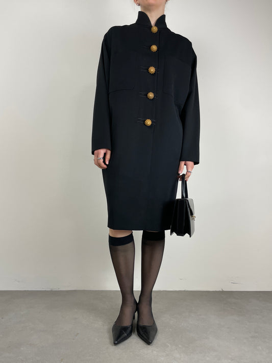 Abito vintage stile orientale, made in Italy, in pura lana vergine