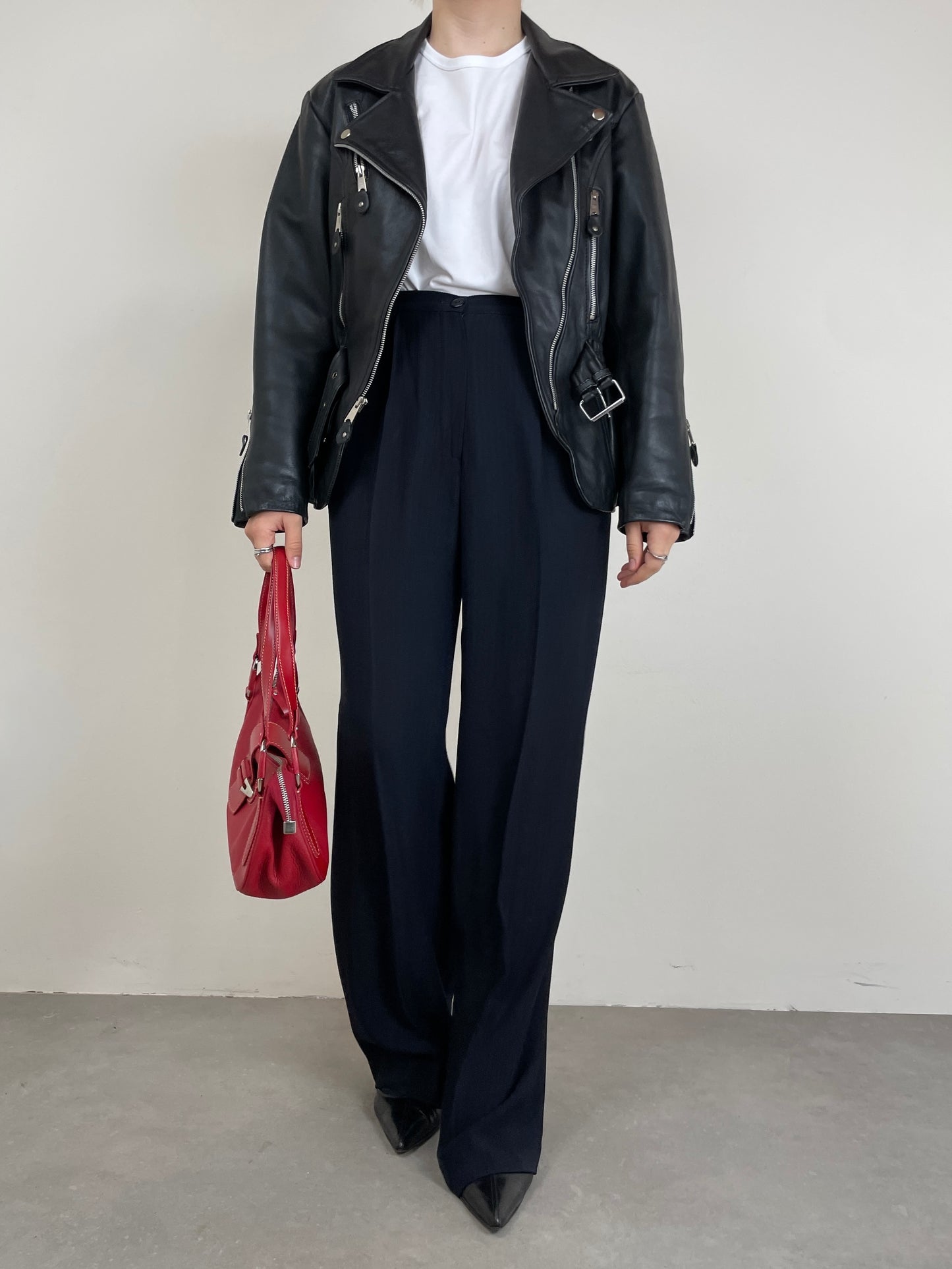 Chiodo vintage in vera pelle