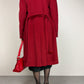 Cappotto bordeaux in lana cashmere e angora