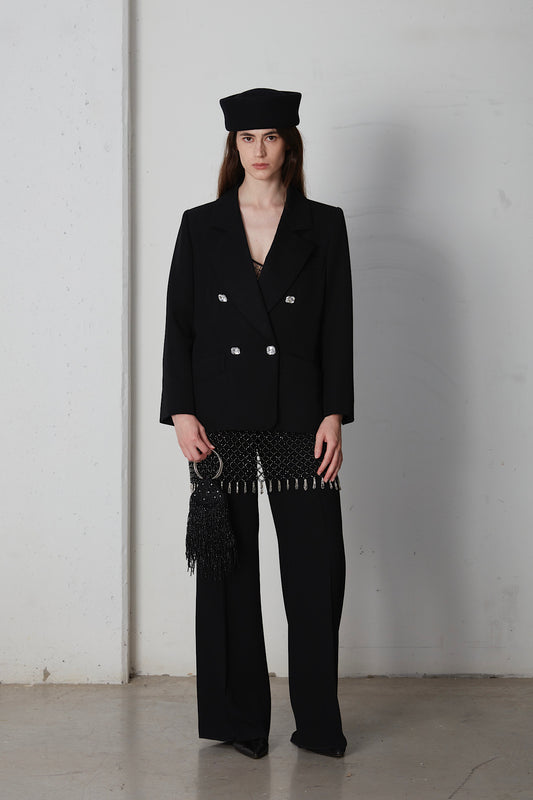 Pantalone vintage neri in viscosa