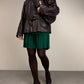 Giacca vintage in vera pelle marrone