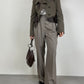 Armani Collezioni giacchetta in lana con dettagli in pelle