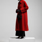 Cappotto rosso in 100% alpaca