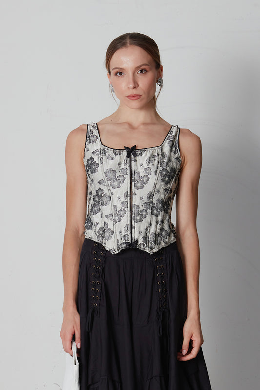 Valentino bustier in jacquard floreale