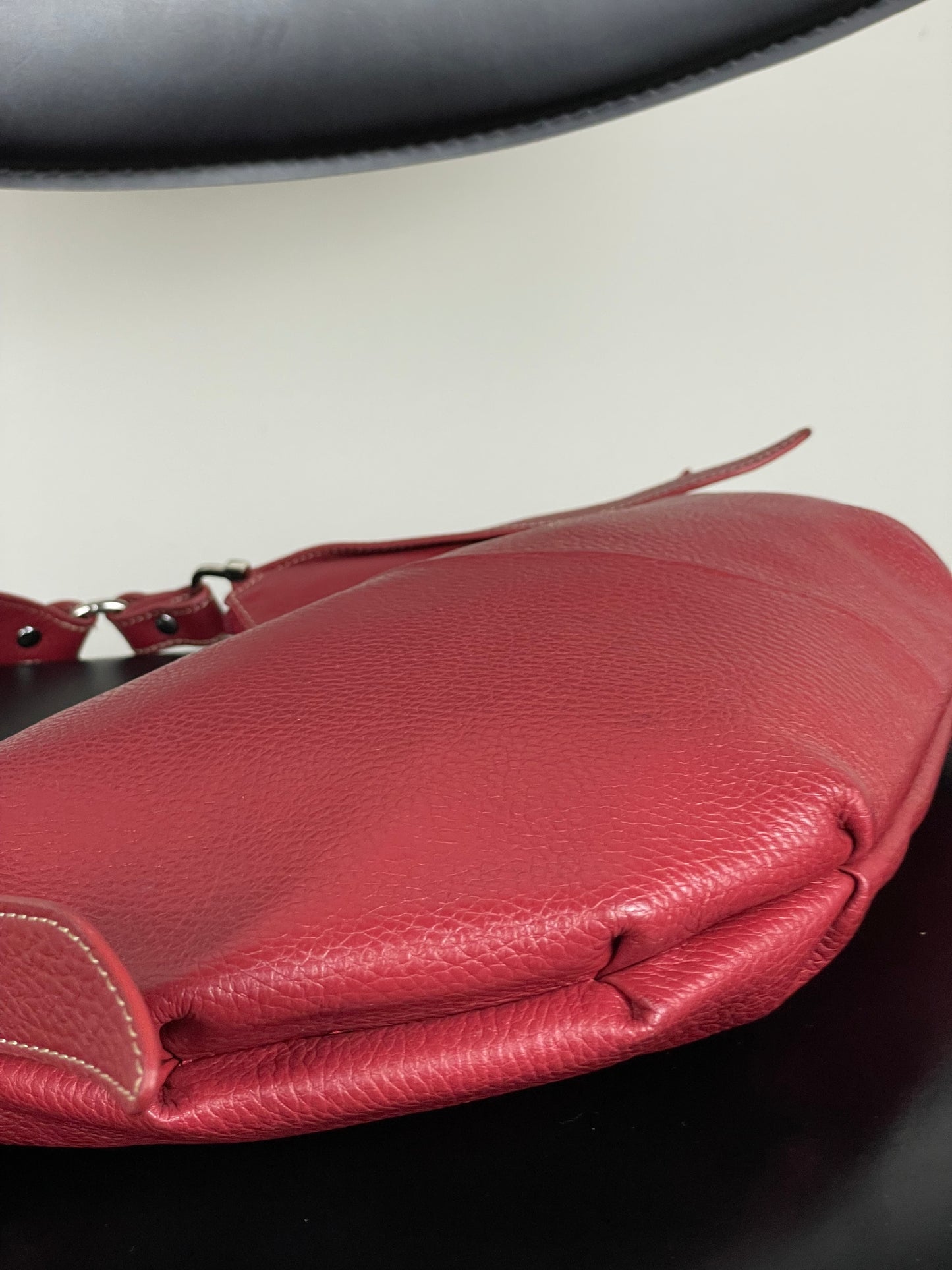 Burgundy hobo leather bag