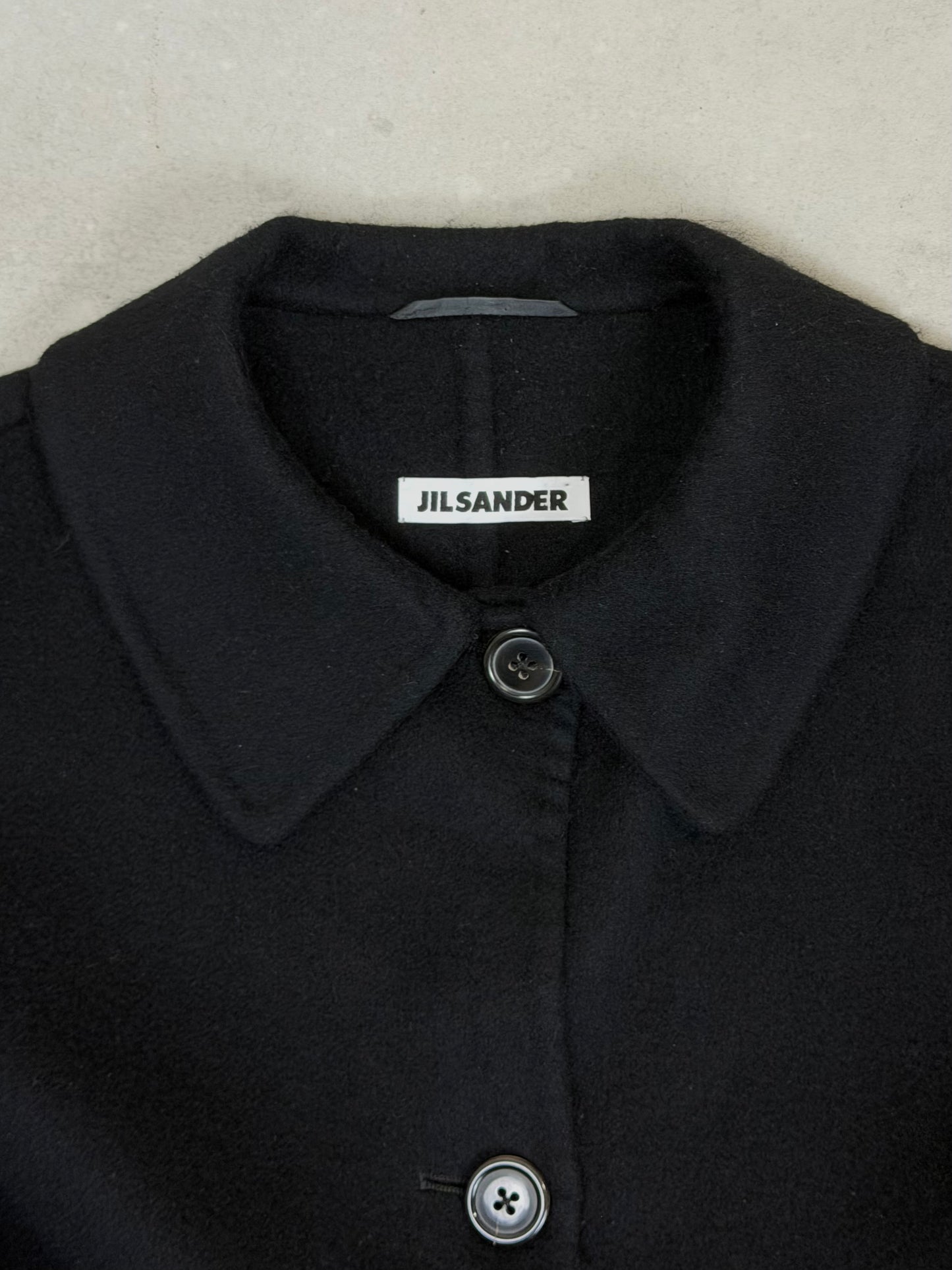 JIL Sander cappotto in drap di angora nero