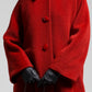Cappotto rosso in 100% alpaca