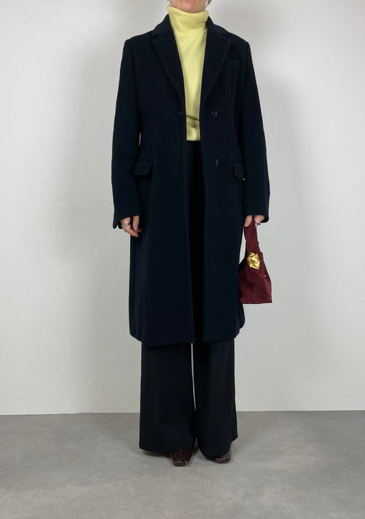 Blue wool and angora coat