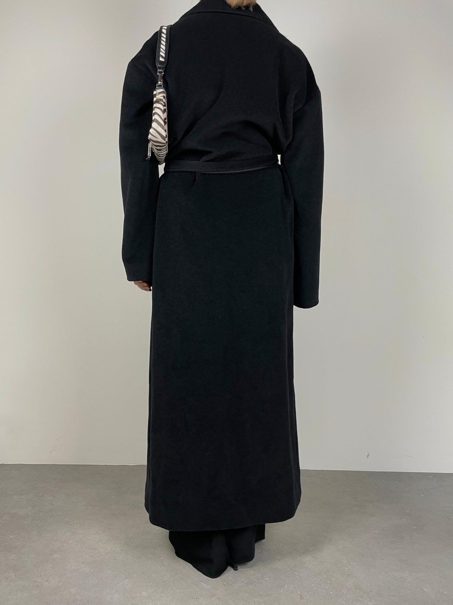 Black wool long coat