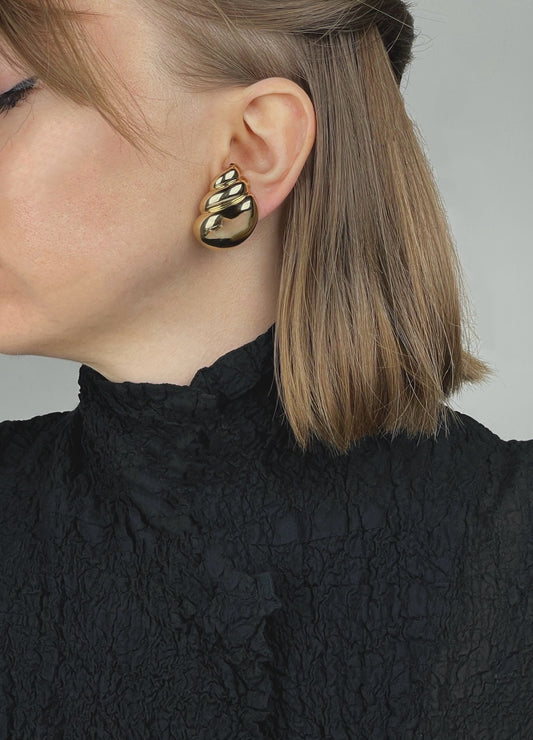 Gold plated shell earrings