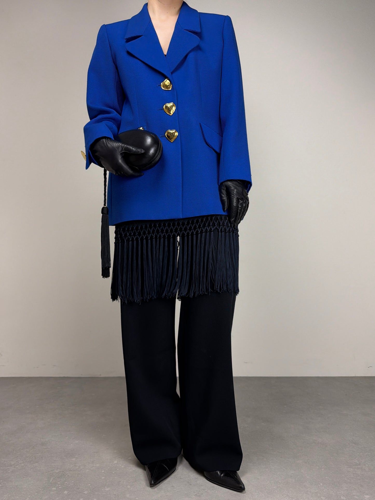 Yves Saint Laurent blazer iconico con i bottoni a cuore