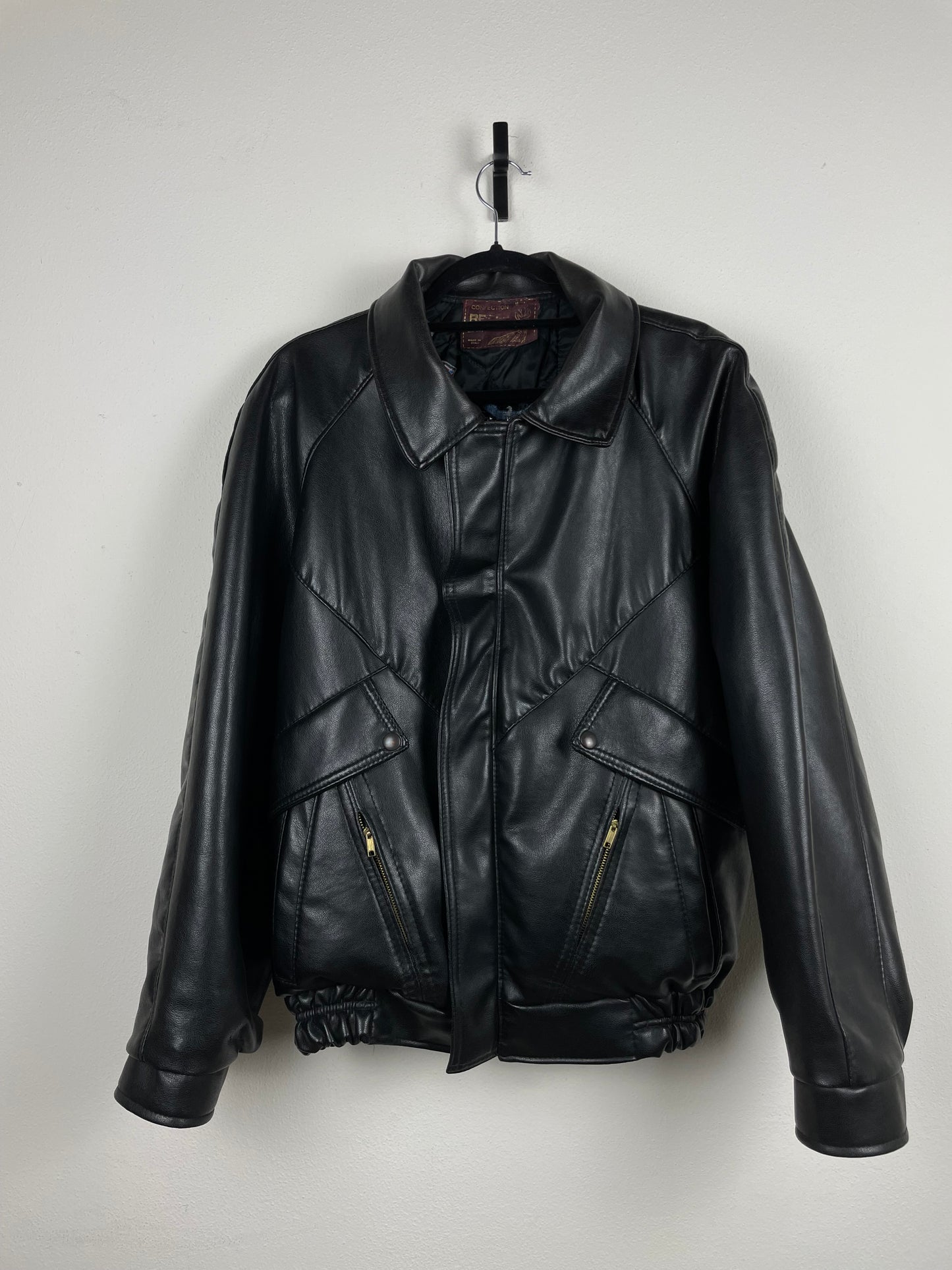 Bomber vintage in finta pelle