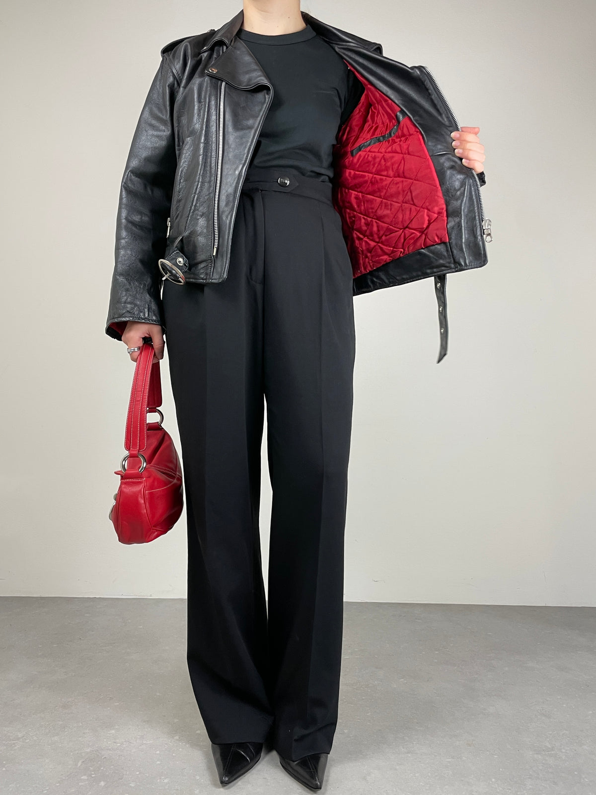 Chiodo vintage in vera pelle