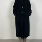 Long black wool coat with belt