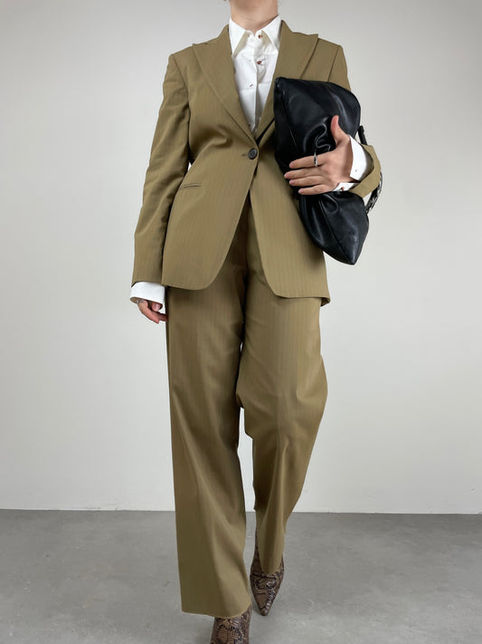 Completo vintage Made in Italy in misto lana gessato
