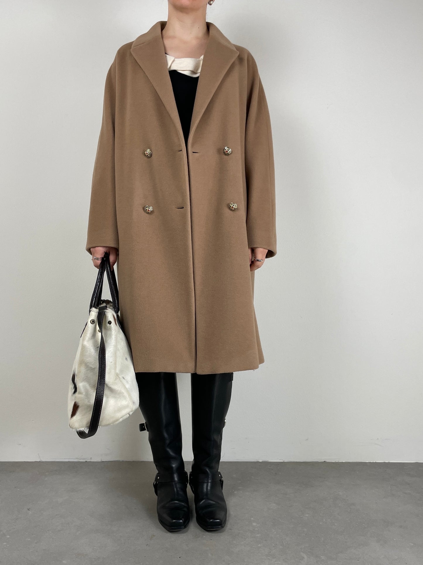 Cappotto vintage Made in Italy in lana, angora e cashmere
