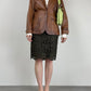 Blazer in vera pelle effetto cocco