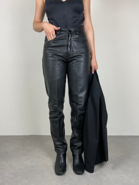 Black leather pants