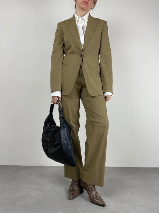Completo vintage Made in Italy in misto lana gessato