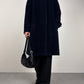 Cinzia Rocca Icon cappotto blu in alpaca e lana